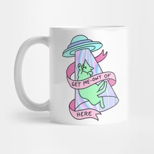 UFO cat alien introvert pastel grunge 99s hologram xfiles Mug